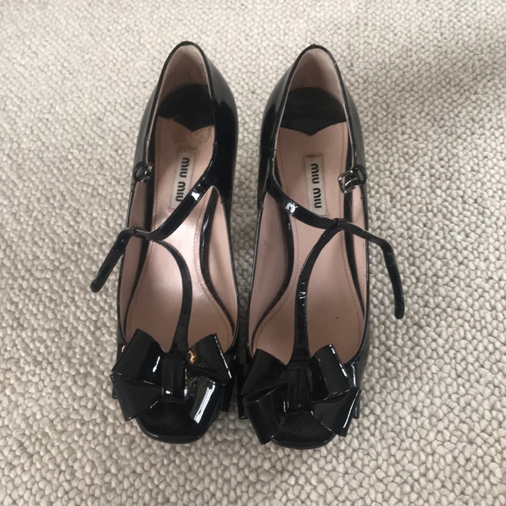 Black Miu Miu Bow Heels